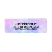 Stijlvolle Paarse roze blauwe Abstracte Waterverf Etiket (Voorkant)