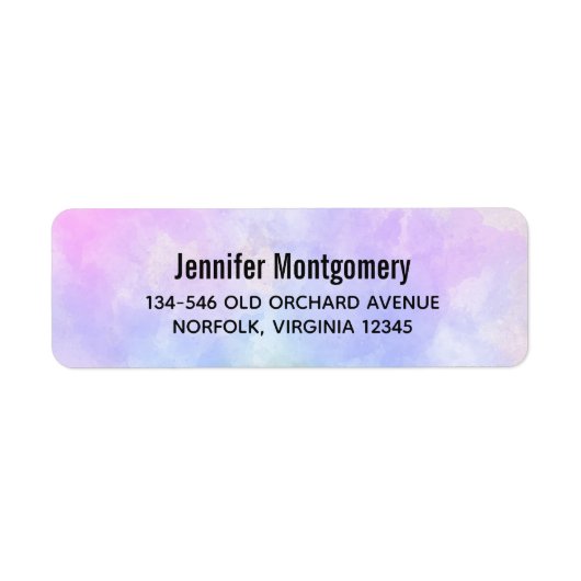 Stijlvolle Paarse roze blauwe Abstracte Waterverf Etiket (Voorkant)
