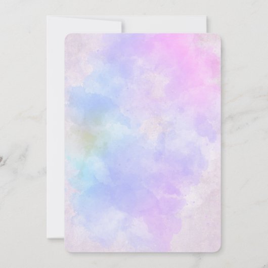 Stijlvolle Paarse roze blauwe Abstracte Waterverf Kaart (Achterkant)