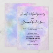 Stijlvolle Paarse roze blauwe Abstracte Waterverf Kaart (Voorkant / Achterkant)