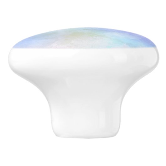 Stijlvolle Paarse roze blauwe Abstracte Waterverf Keramische Knop (Zijkant)