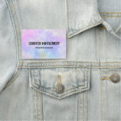 Stijlvolle Paarse roze blauwe Abstracte Waterverf Naamplaatje (In situ)