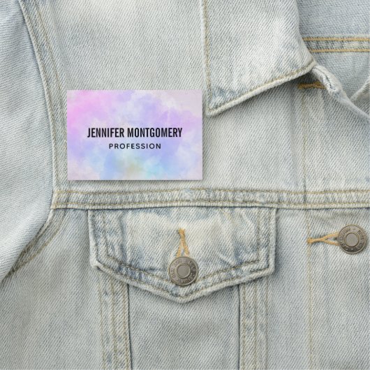 Stijlvolle Paarse roze blauwe Abstracte Waterverf Naamplaatje (In situ)