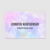 Stijlvolle Paarse roze blauwe Abstracte Waterverf Naamplaatje (Voorkant)