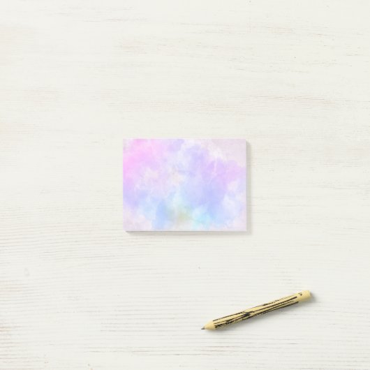 Stijlvolle Paarse roze blauwe Abstracte Waterverf Post-it® Notes (Op bureau)