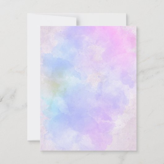 Stijlvolle Paarse roze blauwe Abstracte Waterverf RSVP Kaartje (Achterkant)