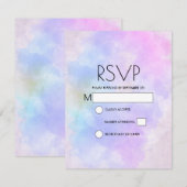 Stijlvolle Paarse roze blauwe Abstracte Waterverf RSVP Kaartje (Voorkant / Achterkant)
