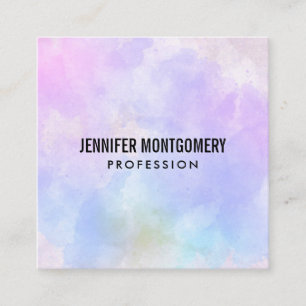 Stijlvolle Paarse roze blauwe Abstracte Waterverf Vierkante Visitekaartje