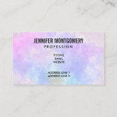 Stijlvolle Paarse roze blauwe Abstracte Waterverf Visitekaartje (Achterkant)