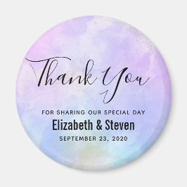 Stijlvolle Paarse roze blauwe Waterverf bruiloft Magneet