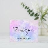 Stijlvolle Paarse roze blauwe Waterverf Hartelijk  Briefkaart (Staand voorkant)