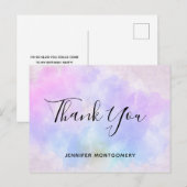 Stijlvolle Paarse roze blauwe Waterverf Hartelijk  Briefkaart (Voorkant / Achterkant)