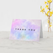 Stijlvolle Paarse roze blauwe Waterverf Hartelijk  Kaart (Gele Bloem)