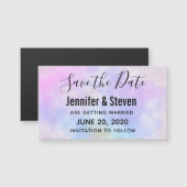 Stijlvolle Paarse Roze Blauwe Waterverf Sla de dat (Voorkant / Achterkant)