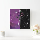 Stijlvolle paarse/roze haarsalon klok (Huis)