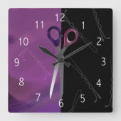 Stijlvolle paarse/roze haarsalon klok (Voorkant)