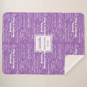 Stijlvolle paarse script Moederdag cadeau oma Sherpa Deken (Voorkant (horizontaal))