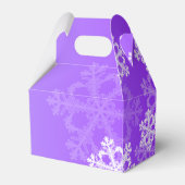 Stijlvolle paarse sneeuwvlokken Modern kerstpatroo Bedankdoosjes (Achterkant)