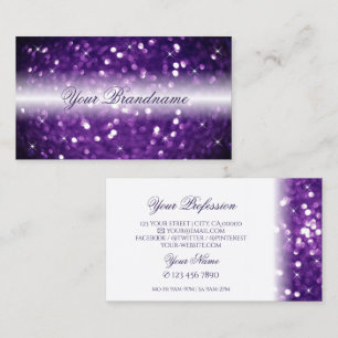 Stijlvolle Paarse sprankelende Glitter Wit Glamour Visitekaartje