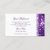 Stijlvolle Paarse sprankelende Glitter Wit Glamour Visitekaartje (Achterkant)