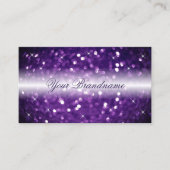 Stijlvolle Paarse sprankelende Glitter Wit Glamour Visitekaartje (Voorkant)