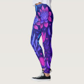 Stijlvolle Paarse Tuin Succulenten Bloemenpatroon Leggings (Links)