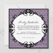 Stijlvolle Paarse uitnodiging van de Birthday Part (Achterkant)