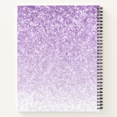 Stijlvolle Paarse Violet Glitter Sparkle Monogram Notitieboek (Achterkant)