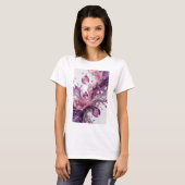 Stijlvolle paarse WATER DROP Slogan T-shirt (Voorkant volledig)