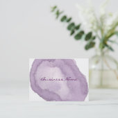 Stijlvolle Paarse Waterverf Visitekaartje (Staand voorkant)