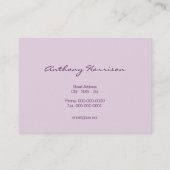 Stijlvolle Paarse Waterverf Visitekaartje (Achterkant)
