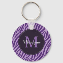 Stijlvolle Paarse Zebra afdrukken met monogram en 