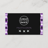 Stijlvolle Paarse zwarte mousserende diamanten met Visitekaartje (Voorkant)