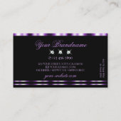 Stijlvolle Paarse zwarte mousserende diamanten Visitekaartje (Achterkant)