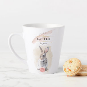 Stijlvolle Paashaas Gelukkig Pasen Watercolor Ku Latte Mok