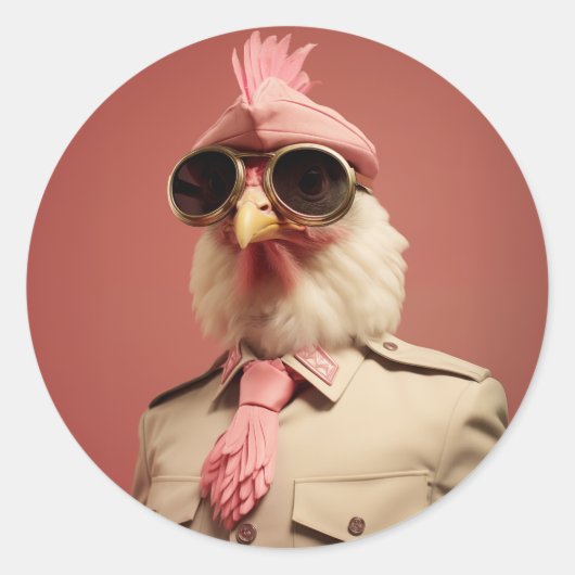 Stijlvolle Paaskip Commander Ronde Sticker (Voorkant)