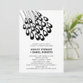 Stijlvolle pacock-feesten Modern Couples Shower Kaart (Staand voorkant)