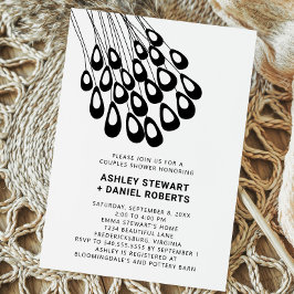 Stijlvolle pacock-feesten Modern Couples Shower Kaart