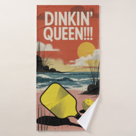 Stijlvolle Paddle DINKIN' QUEEN!! Gift Sporthanddo Badhanddoek