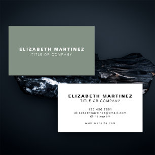 Stijlvolle pagina Groen voor- en achterkant, speci Visitekaartje