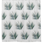 Stijlvolle palm Groene bladeren met schotelgordijn Douchegordijn (Voorkant)