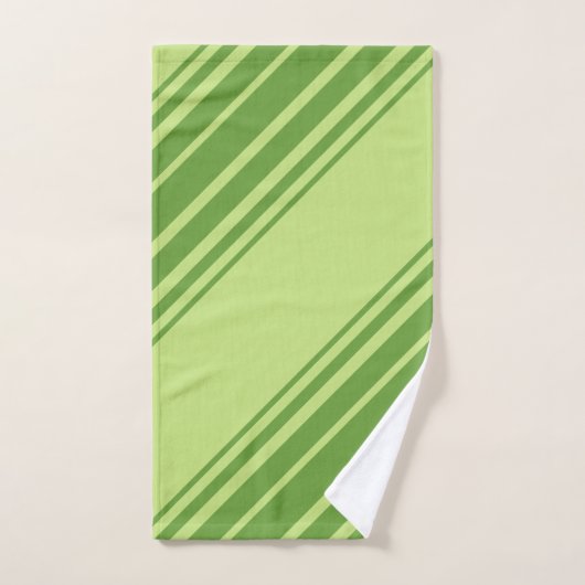 Stijlvolle Palm Leaf Green diagonale strepen Bad Handdoek (Handdoek)