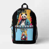 Stijlvolle Panda Graphic | Schattigee en kleurrijk Bedrukte Rugzak (Voorkant)