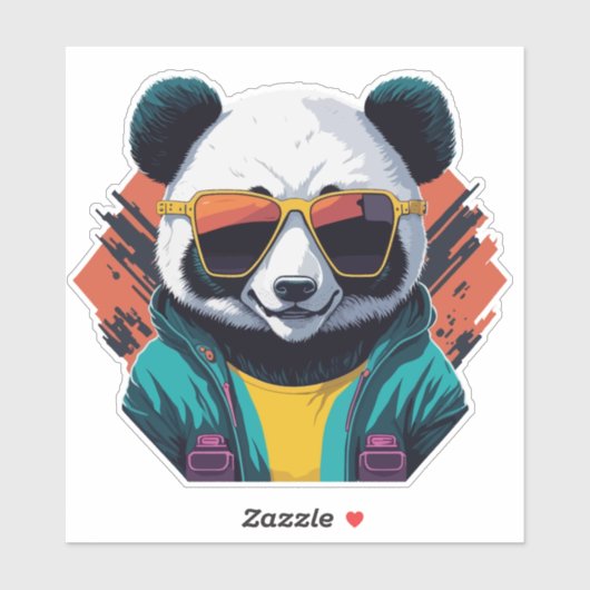 Stijlvolle Panda met zonnebril Sticker (Vel)