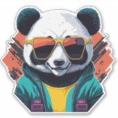 Stijlvolle Panda met zonnebril Sticker (Voorkant)