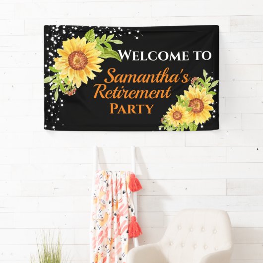 Stijlvolle Panner Floral Sunflower Banner (Insitu)