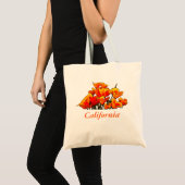 Stijlvolle papaverkunst met 'Californische' tekstC Tote Bag (Voorkant (product))