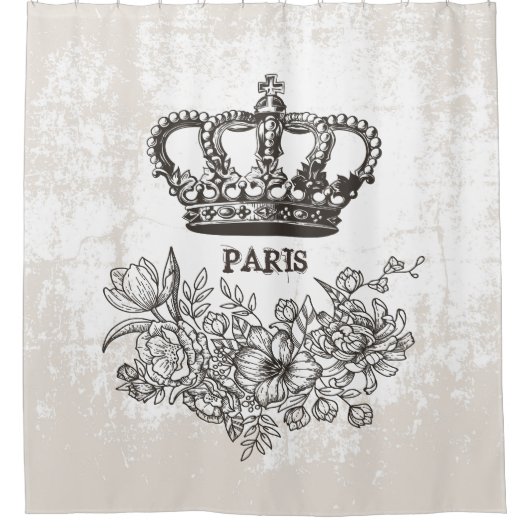 Stijlvolle Parijse  kroonkroon Oude look Douchegordijn (Voorkant)
