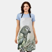 Stijlvolle Parrot All-Over Print Schort (Gedragen)