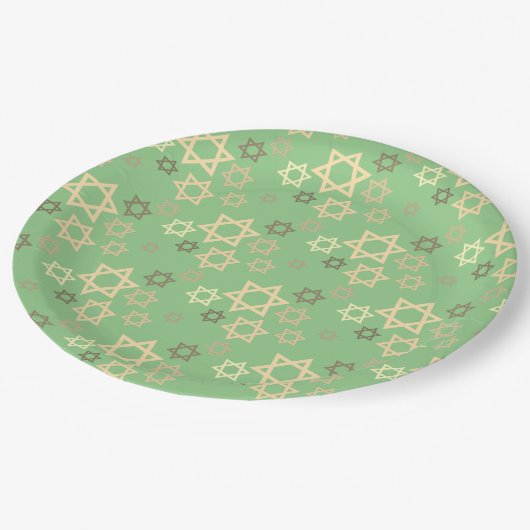 Stijlvolle Pascha Lente Groene Sterren van David Papieren Bordje (Gekanteld)